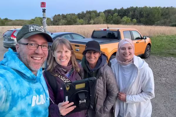 Master Naturalist volunteers completing bat survey at Dixon Waterfowl Refuge