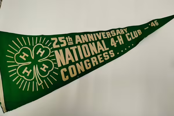 green 4-H pennant from 1946