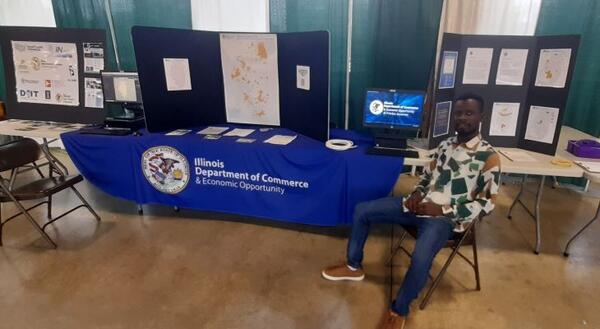 2023 ISPP Scholar Charles Emejuo at the STEM Expo - State Fair