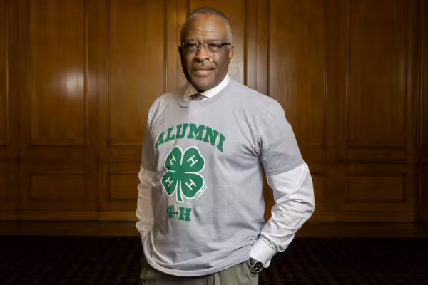 Photo of Chancellor Robert Jones in a 4-H alumni t-shirt