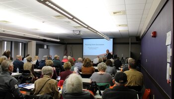 University of Illinois Extension’s Commercial Agriculture Educator, Kevin Brooks, presenting his seminar on “Planning Farm Succession.”