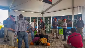 College of ACES and Extension staff chat with visitors to the 2023 Farm Progress Show.