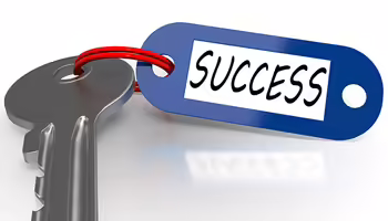 keys with a tag that says success
