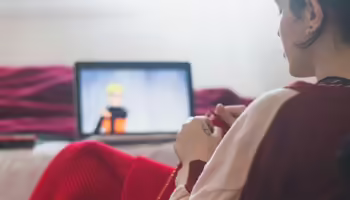 person watching television