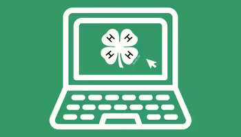Laptop screen with 4-H clover