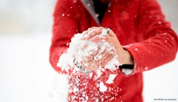 Boy making a snowball