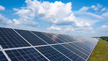 a solar panel on a sunny day