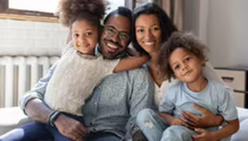 family with two little kids