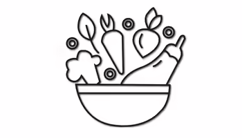 Clip art bowl with produce above it