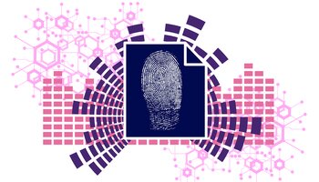 illustration of fingerprint and molecules