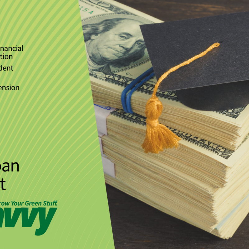 Get Savvy Infographic with money and graduation cap
