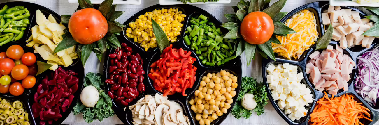 vegetable and meat tray