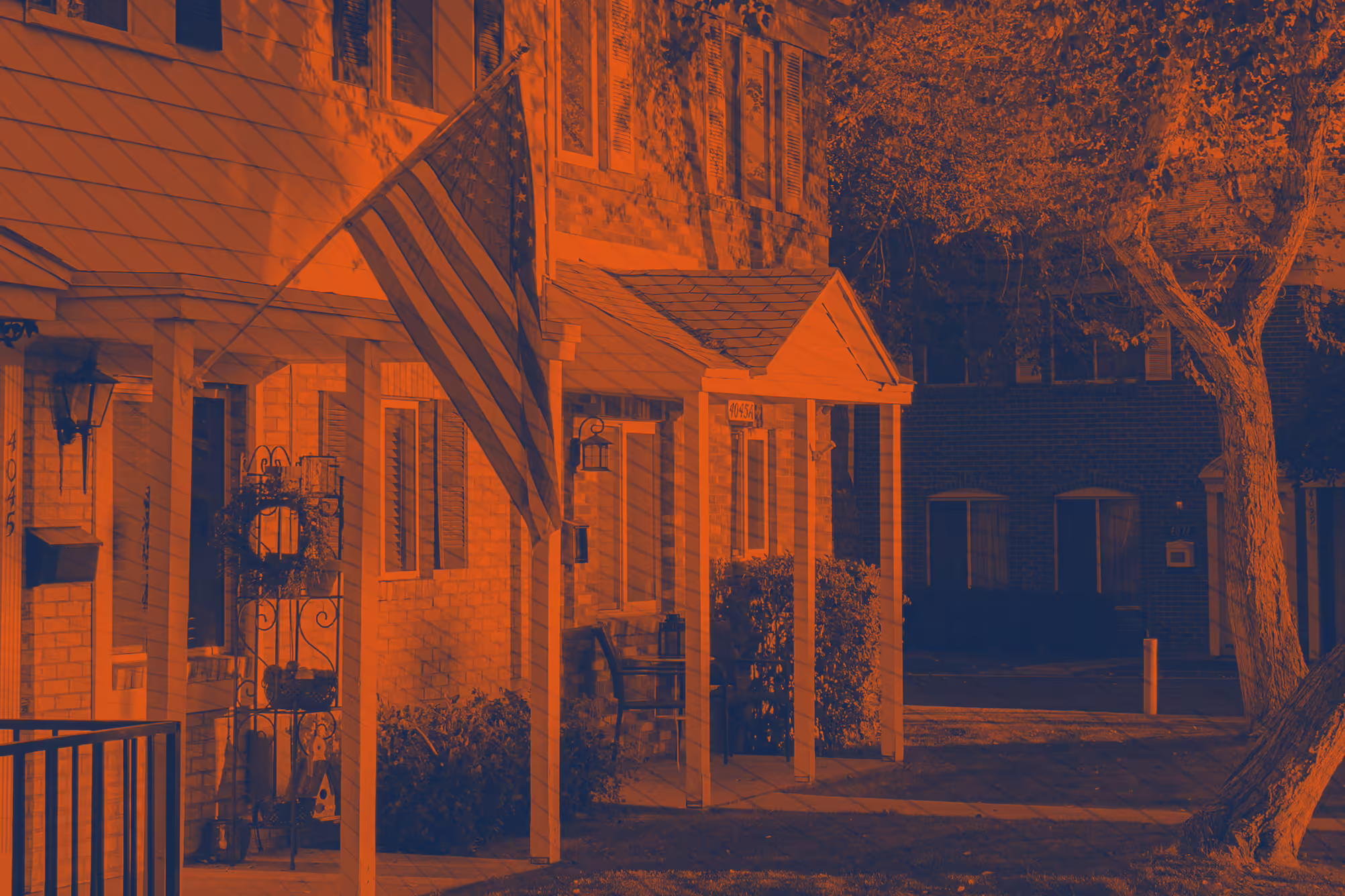 A front porch is visible behind an illini orange gradient