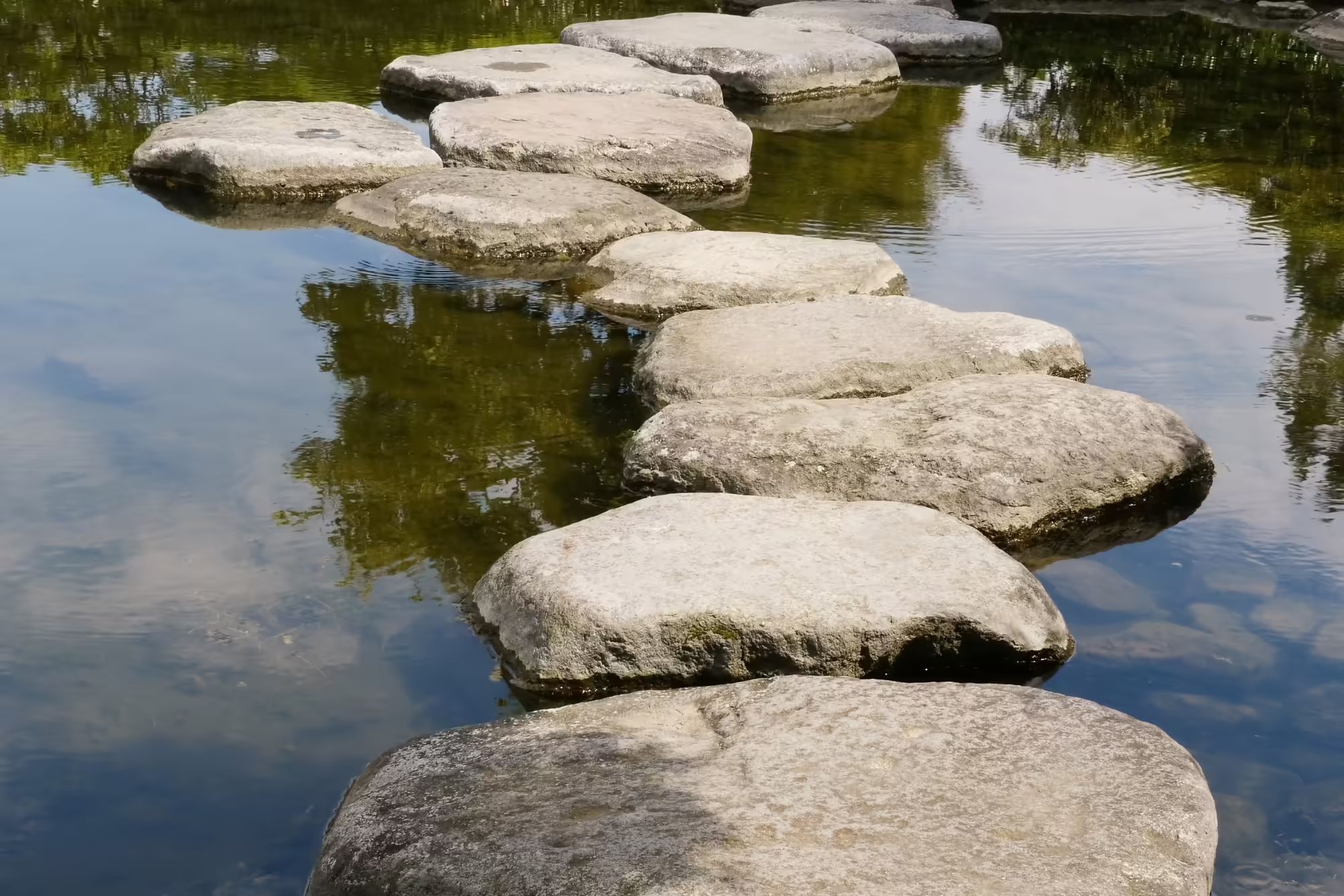stepping stones across river