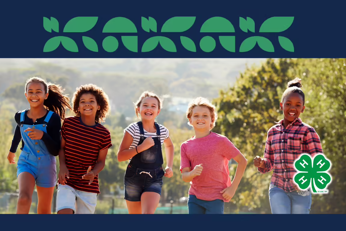Five children running outside
