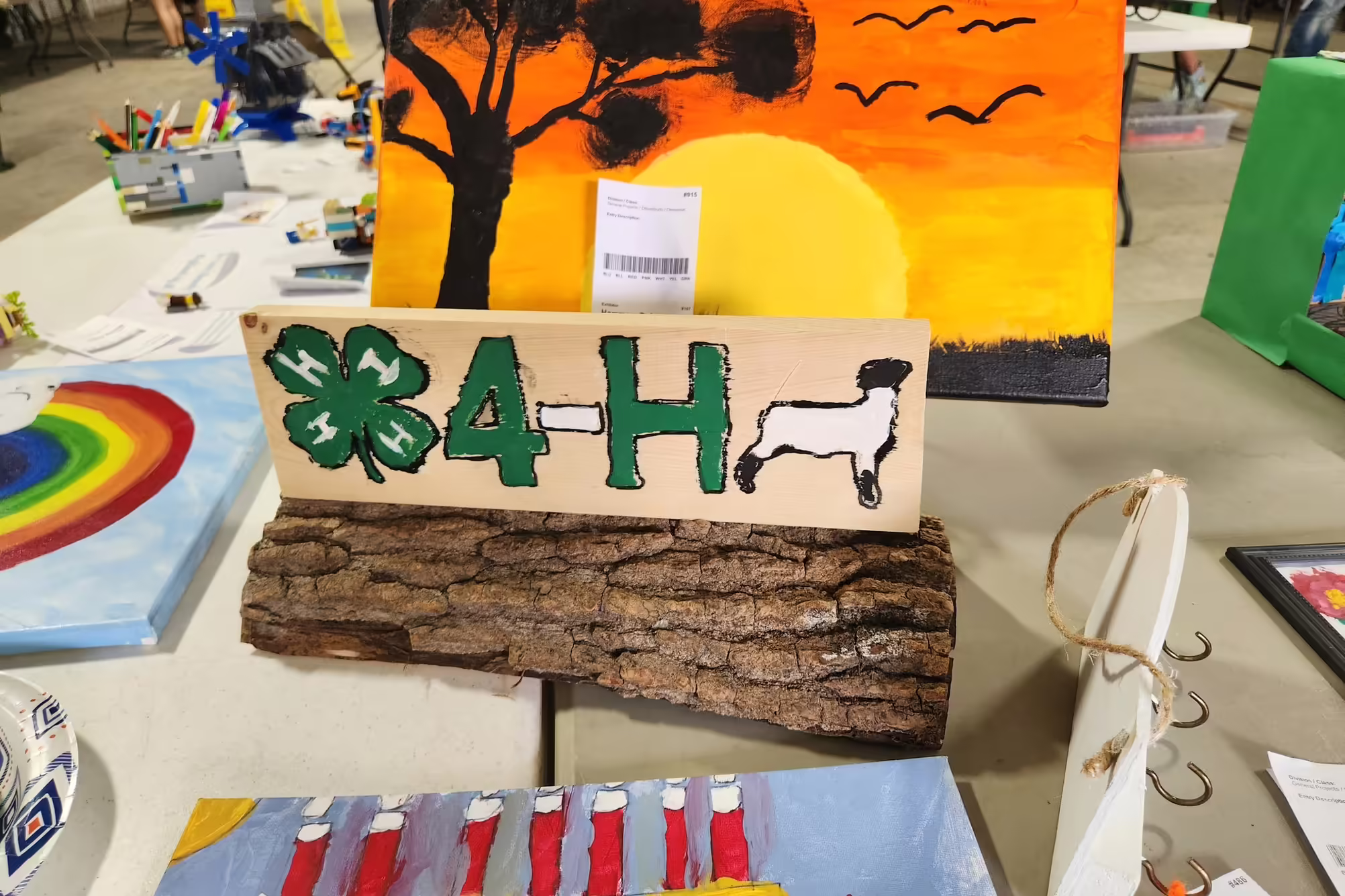 4-H projects arranged on a table