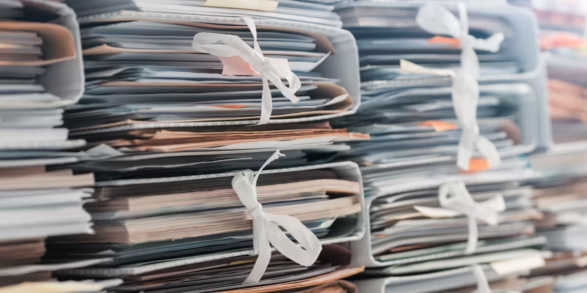 A bunch of files in folders stacked on top of each other 