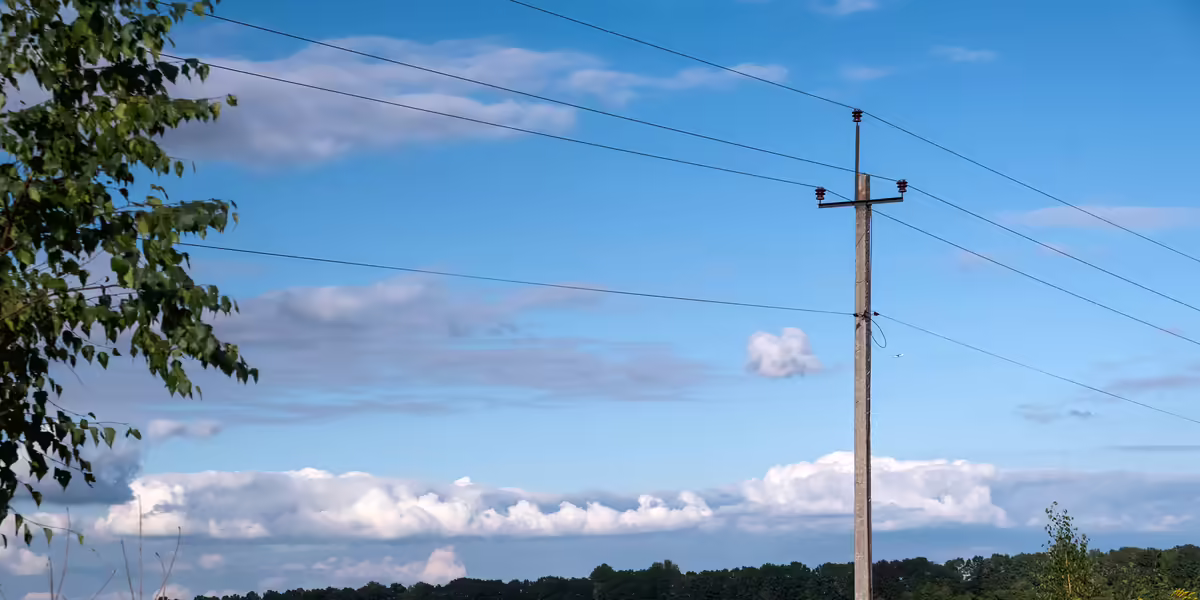 An electric pole in the country