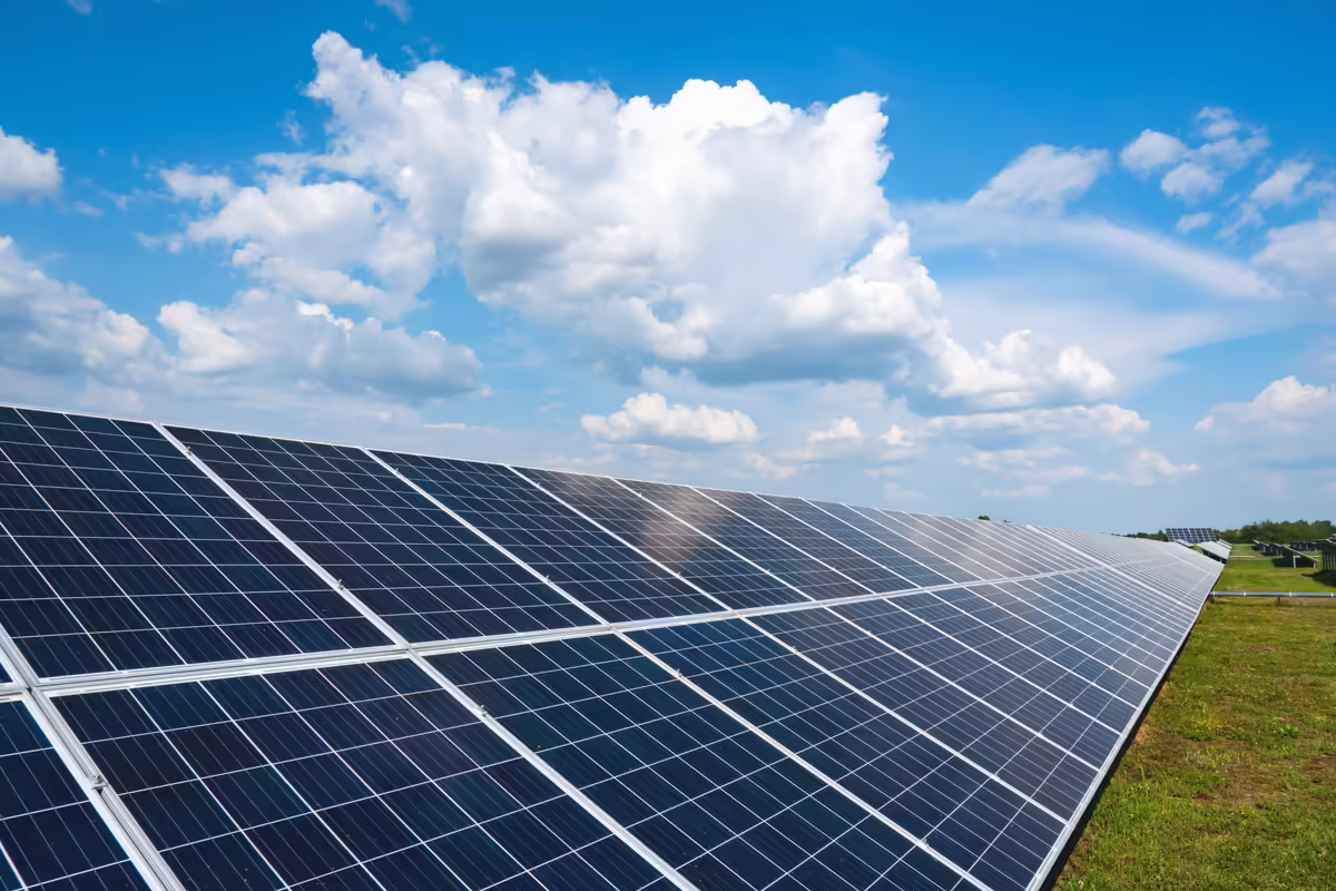 A solar panel on a sunny day 