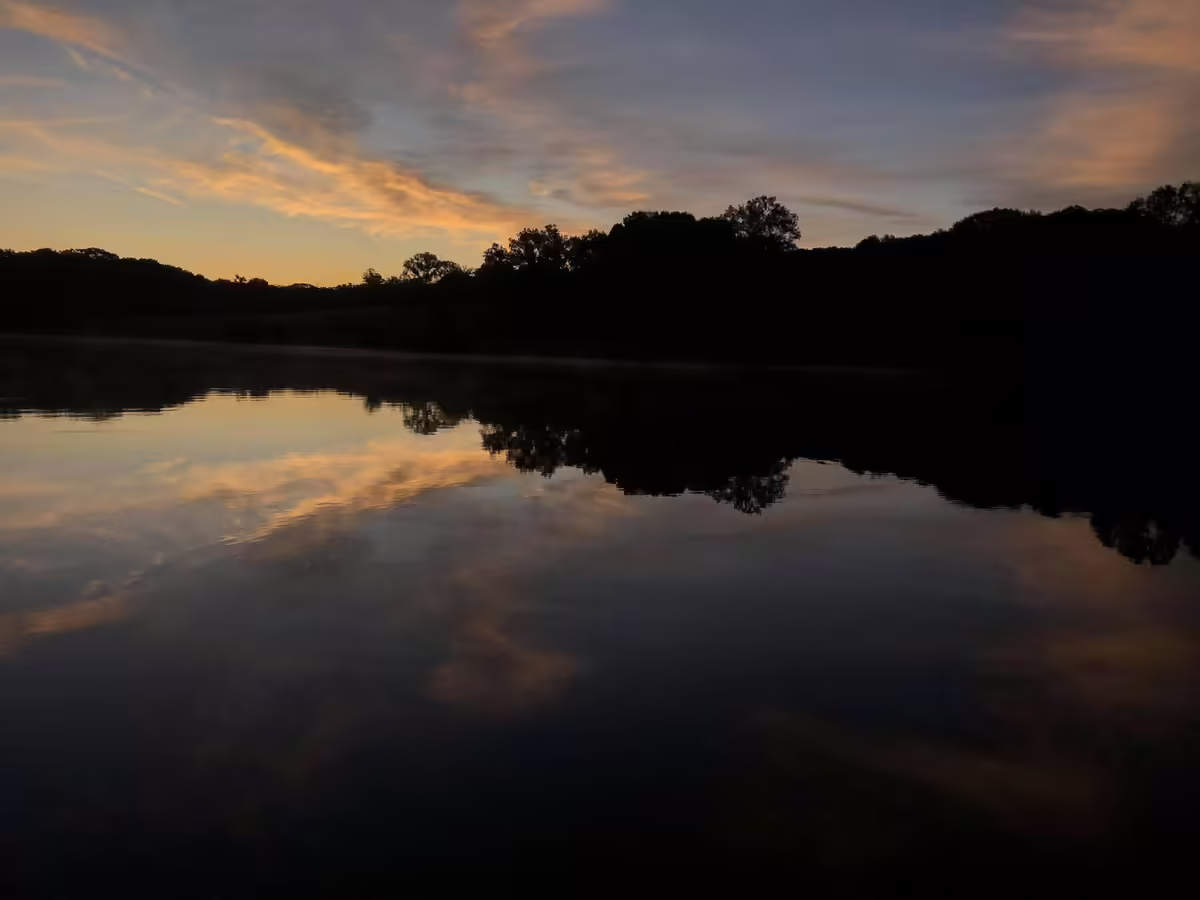 Camp Bullfrog lake at sunset