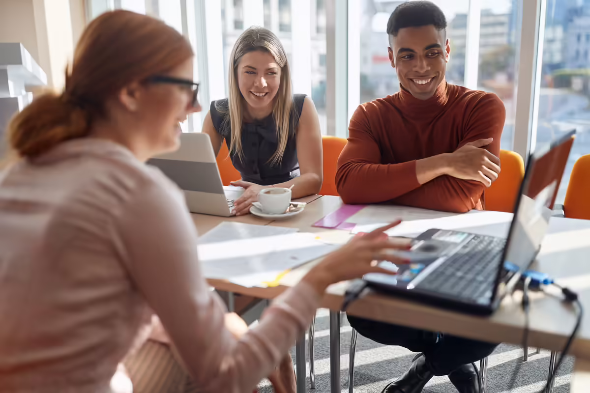 A group of diverse people in a planning meeting 