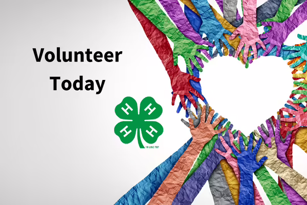 rainbow colored hands with 4-H logo 