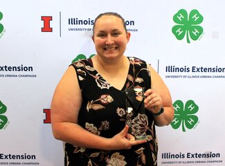 Codie Koester was awarded the 2023 IL 4-H Young Alumni Award during the Illinois State Fair."