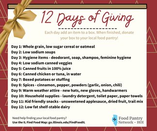 list of the 12 Days of Giving recommended items