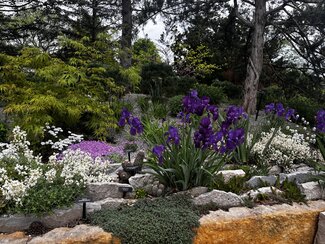 flower bed of stone with purple and lavender hues
