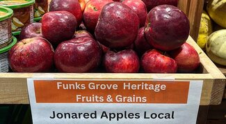 Jonared apples from FGHFG for sale at local co-op grocery store