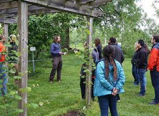 Group visiting a food forest.
