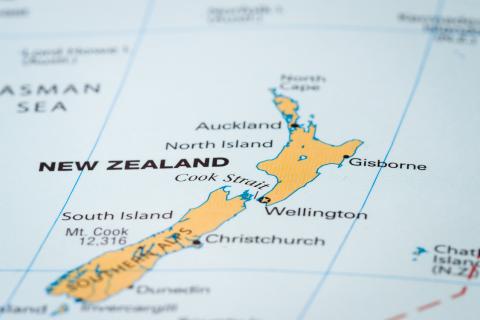 New Zealand on a map.