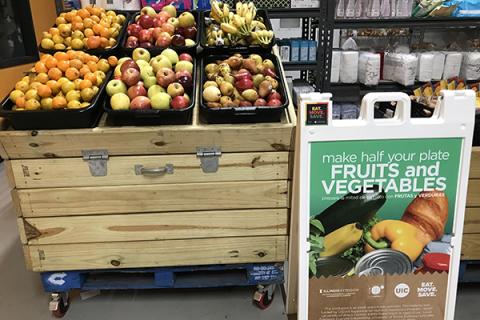 fruit and vegetable market sign