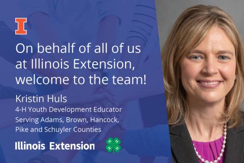 Graphic: "On behalf of all of us at Extension welcome to the team Kristin Huls"