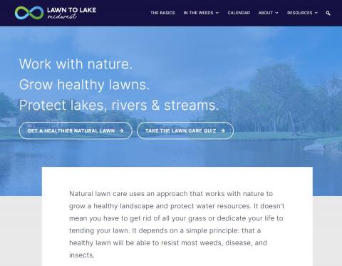 Screen capture of new Lawn to Lake website.