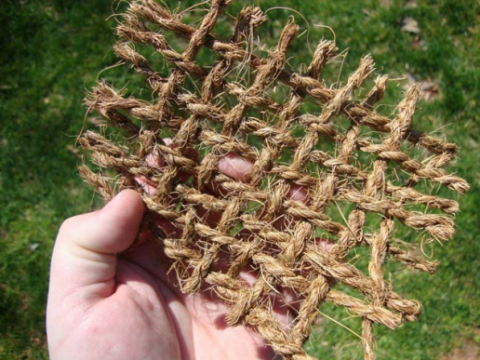 open weave natural fiber mesh that is safer for wildflife