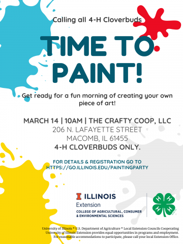 cloverbud painting party flyer