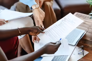 people reviewing resume