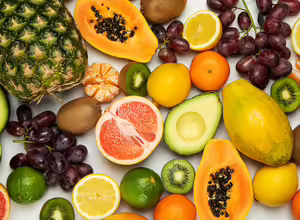 fruits and vegetables on table