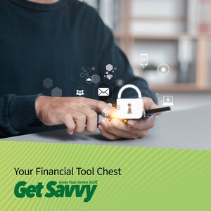 person holding a locked phone. Your financial tool chest