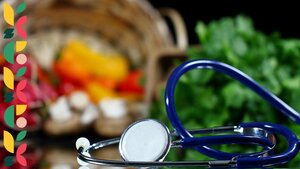 stethoscope and vegetables