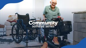 Elder sittting in a wheel chair