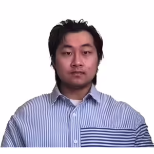 Chinese man posing for camera for a upper body headshot