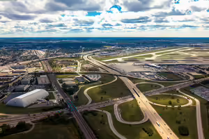 aerial view of a highway
