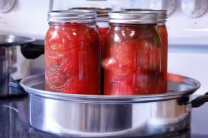 Jars with tomatoes