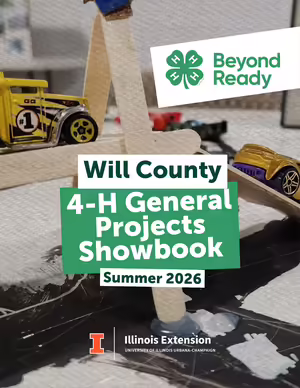 Will County 4-H General Projects Showbook Cover with the 4-H and Illinois Extension logos