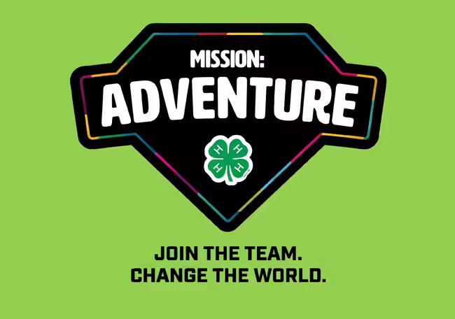 4-H Clover Emblem with Mission Adventure symbol