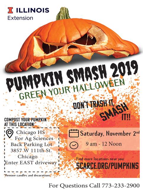 Green Your Halloween, Smashed Jack o Lantern announcing date, time and location