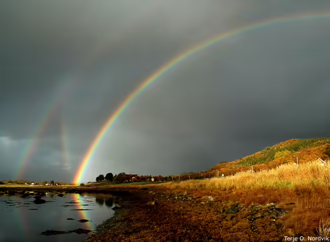 rainbow in a cloudy sky
