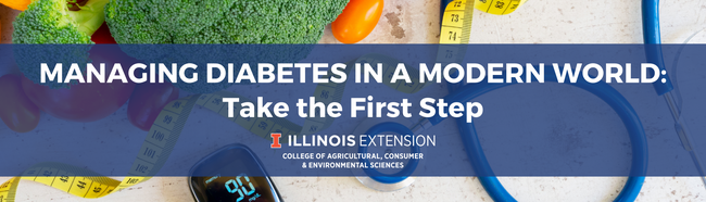 event banner for managing diabetes: take the first step